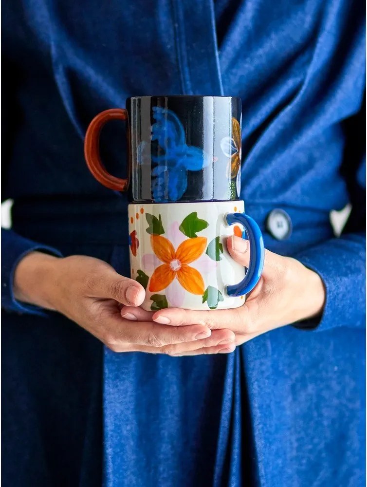 Fekete-bézs kerámia bögre szett 2 db-os 300 ml Maricala – Bloomingville