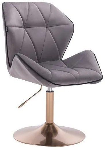 HR212 Grafit modern velúr szék arany lábbal