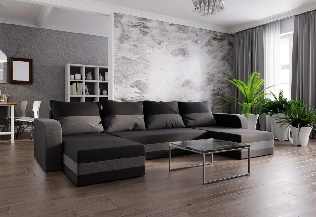 WELTA ágyázható U alakú ülőgarnitúra 306x85x139, mikrofázis 27/31