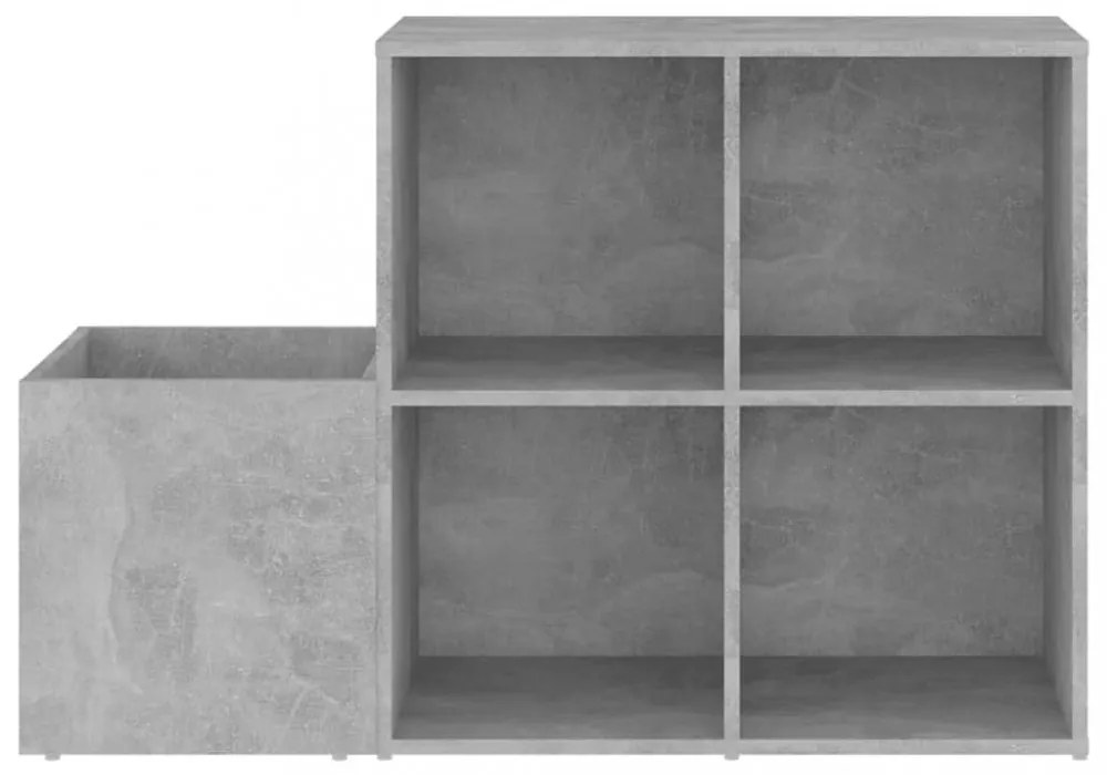 betonszürke szerelt fa előszobai cipősszekrény 105x35,5x70 cm