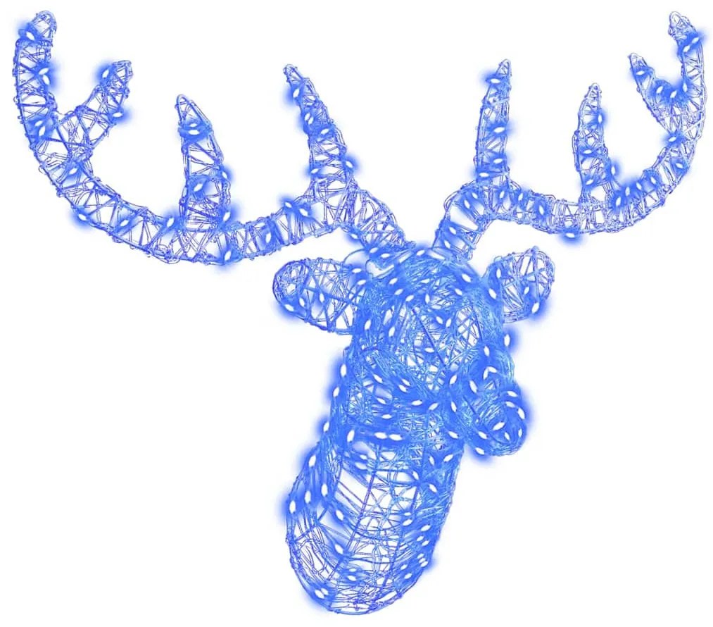 Rénszarvas fej 140 LED-del Kék 60 cm Akril