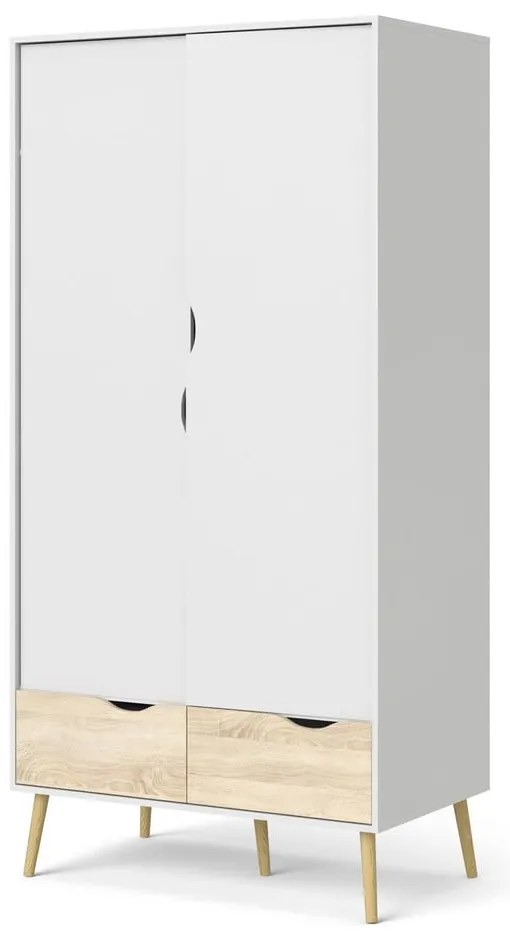 Oslo fehér ruhásszekrény, 99 x 200 cm - Tvilum