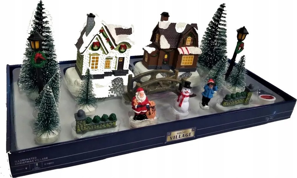 Karácsonyi falu Mikulás szett 17 db-os