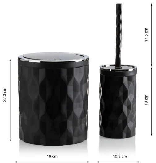 Fürdőszobai készlet REINA 5 db fekete/króm