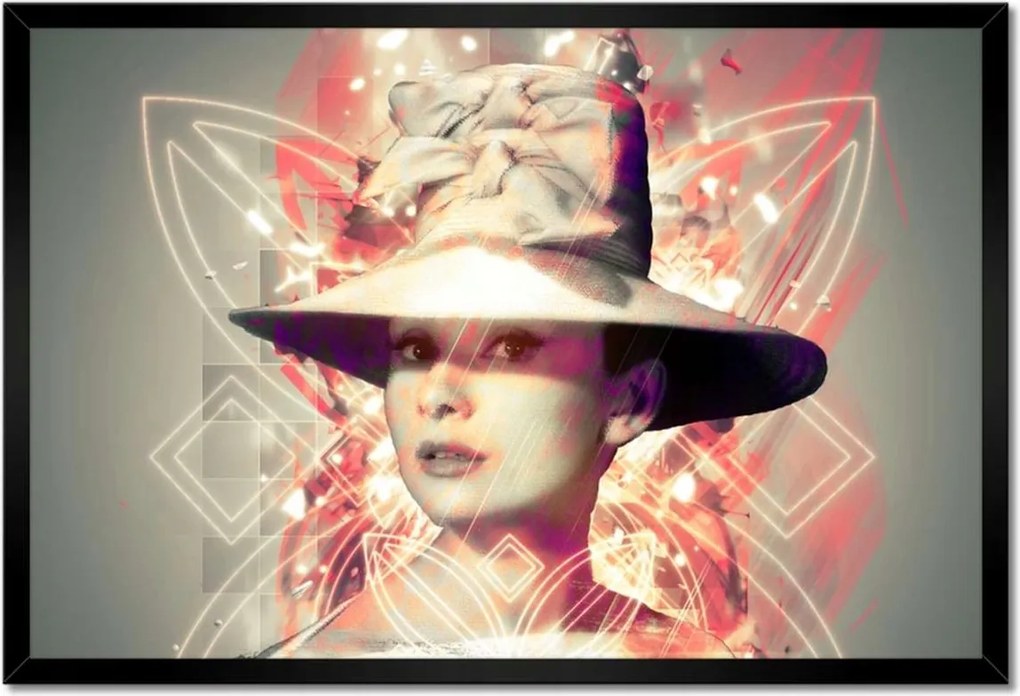 Poszterek keretben 60x40 Audrey a kalapban
