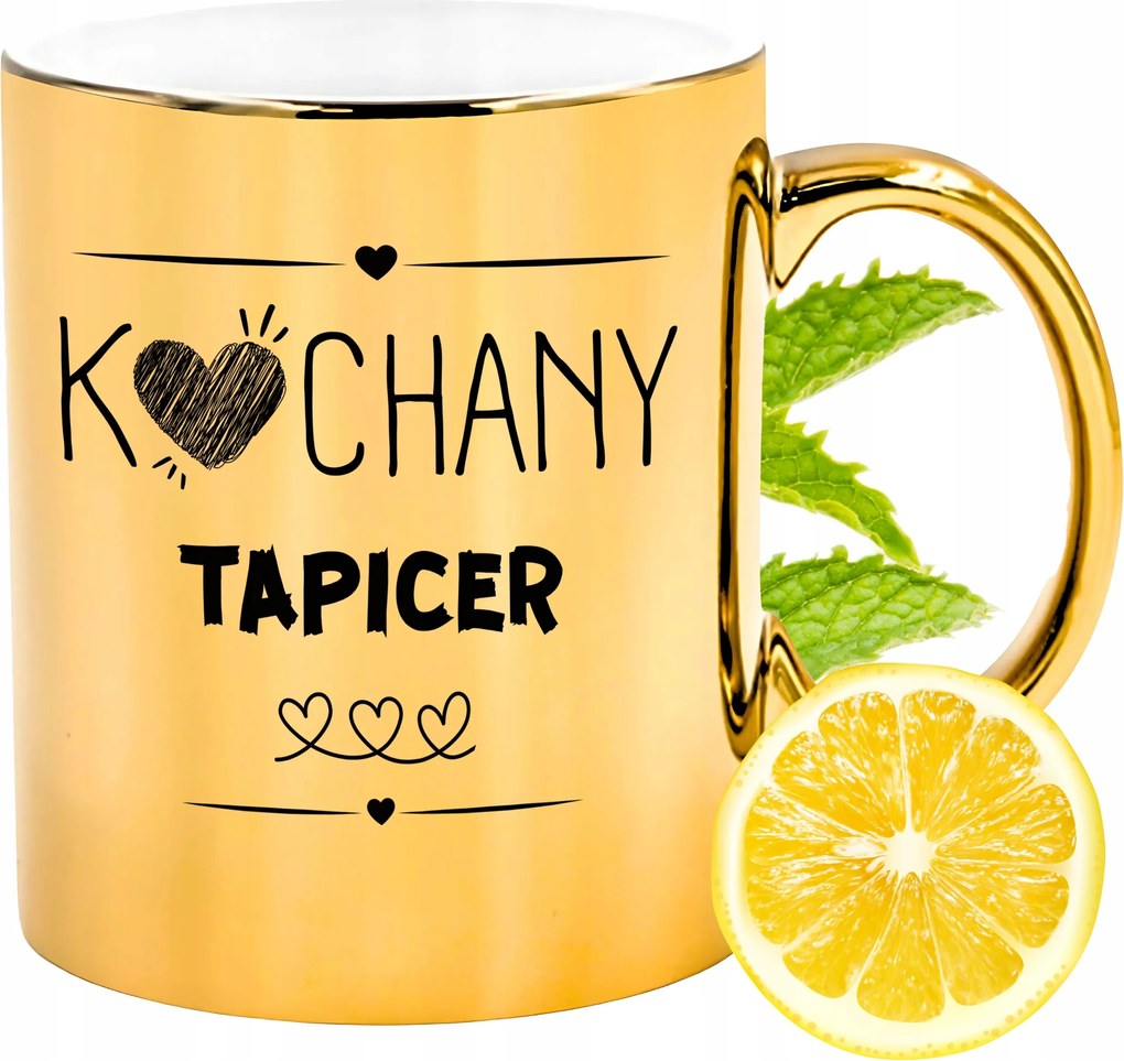 Prémium Arany Fényes Bögre Kárpitos Ajándék Nyomtatott Fotó