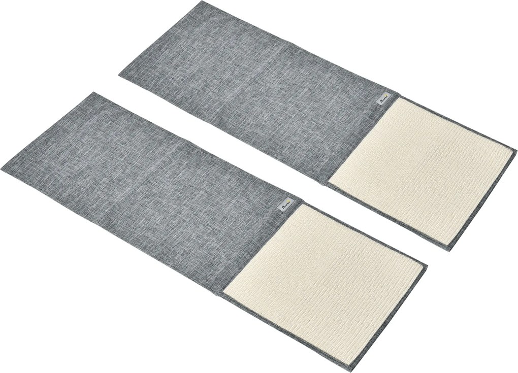 PawHut 2 db-os Kaparó Matrac Kanapé Kaparóvédő Zsákos Kaparó Szőnyeg Macskabútorhoz Szürke 130 x 45 x 0.3 cm | Aosom