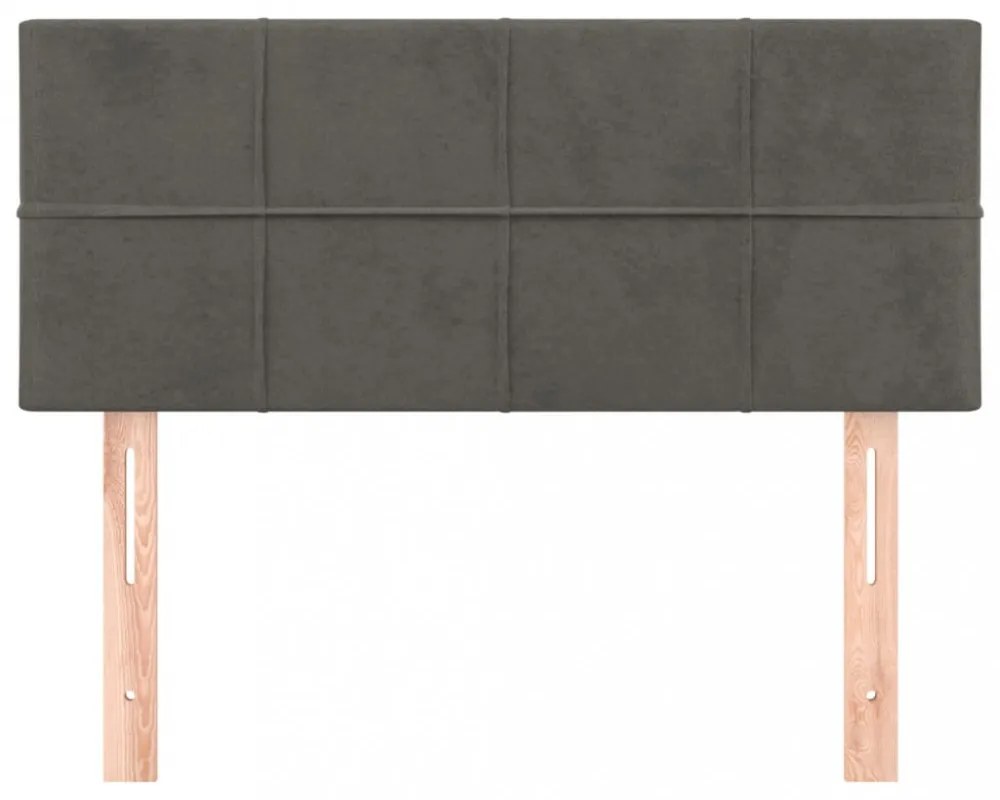 sötétszürke bársony fejtámla 90x5x78/88 cm