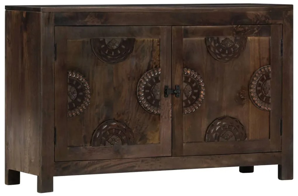 faragott tömör mangófa tálalószekrény 110 x 35 x 70 cm