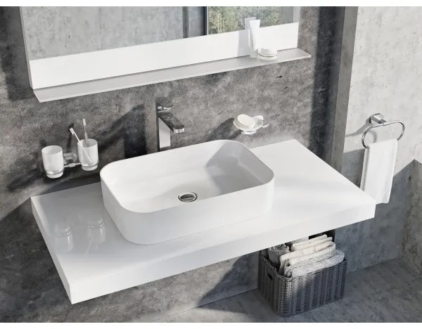 Ravak XJX01155002 - Ráépíthető mosdó CERAMIC SLIM 55x37 cm kerámia/fehér