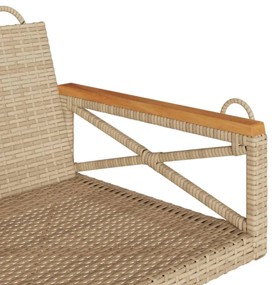 bézs polyrattan hintapad 63 x 62 x 40 cm