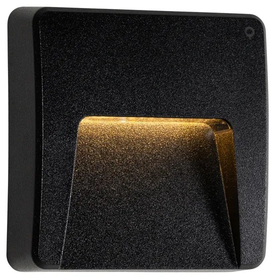 2 db fekete négyzet alakú kültéri fali lámpa szett LED-del IP65 - Gem