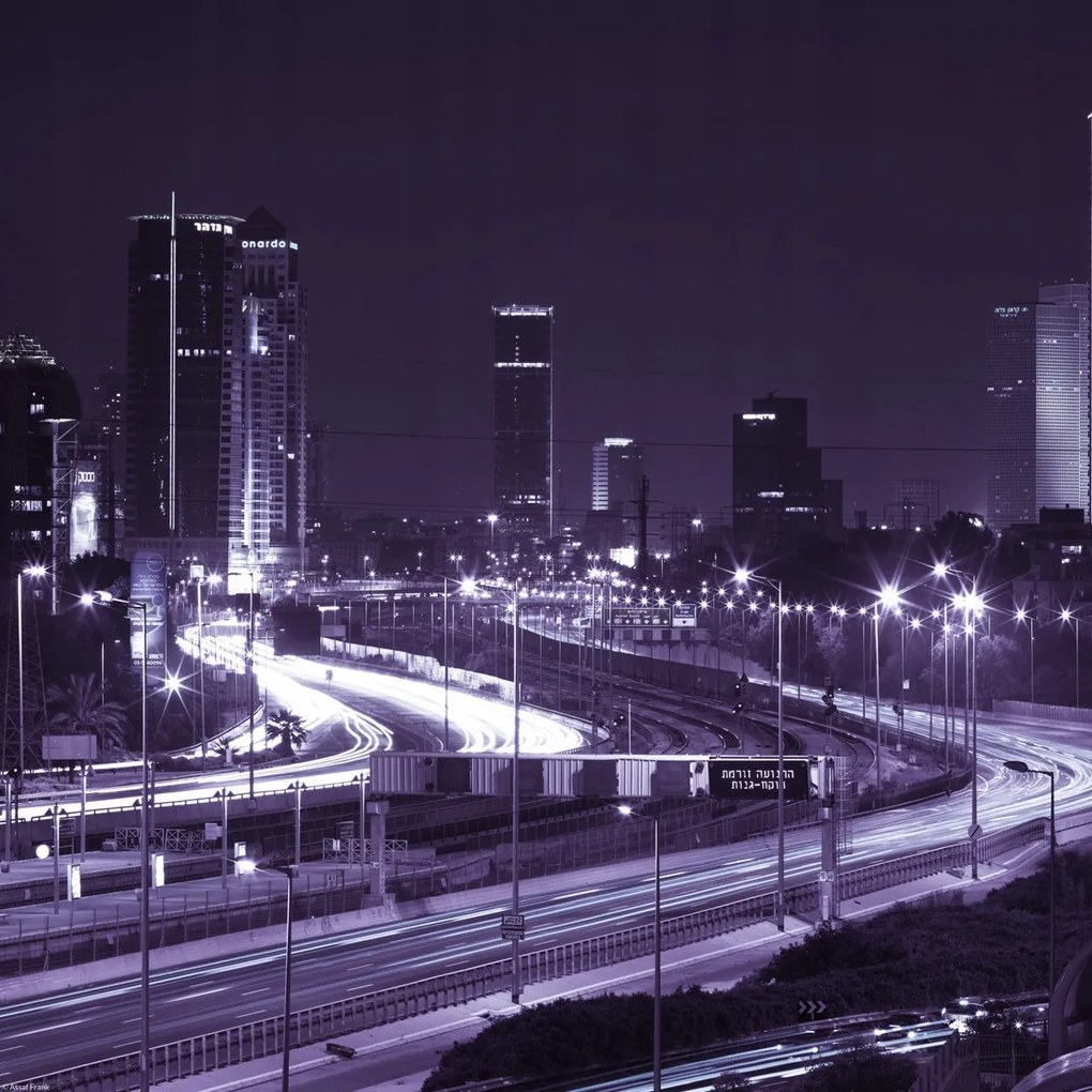 Poszter 40x40cm Tel-Aviv éjszaka, Assaf Frank