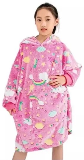 Gyerek pulóver - sötétben világító - rózsaszín