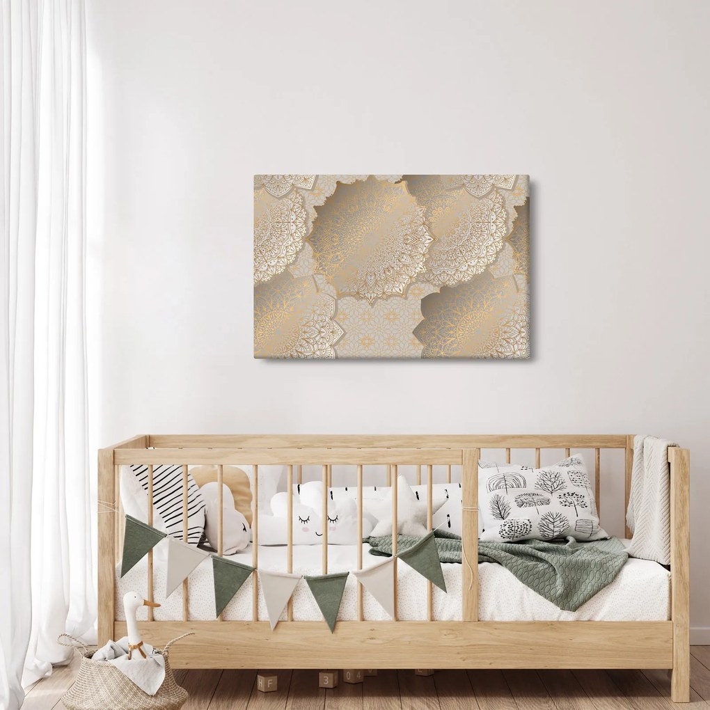 Kép - Mandalák arany tónusokban (90x60 cm)
