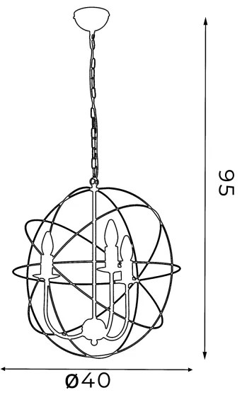 Csillár GLOBE 3 3xE14/60W fehér