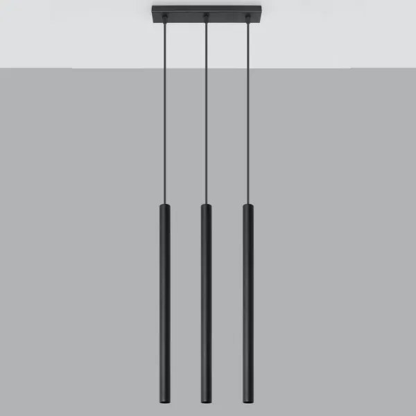 Sollux SL.0470 - Csillár zsinóron PASTELO 3 3xG9/8W/230V fekete