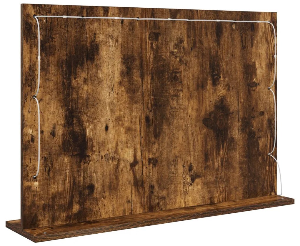 Pipere Tükör Füstölt tölgy Fa és üveg 80 x 55 x 18 cm Tükör