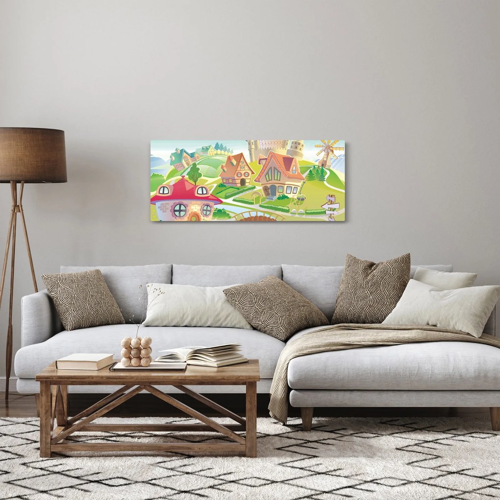 Kép - színes város (120x50 cm)
