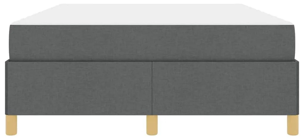 Boxrugós ágy Sötétszürke és Fehér és Sötétszürke 140 x 200 cm