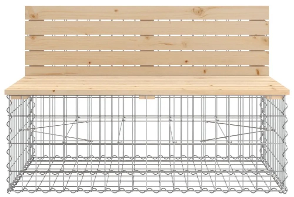 tömör fenyőfa gabion kerti pad 103x70x65 cm