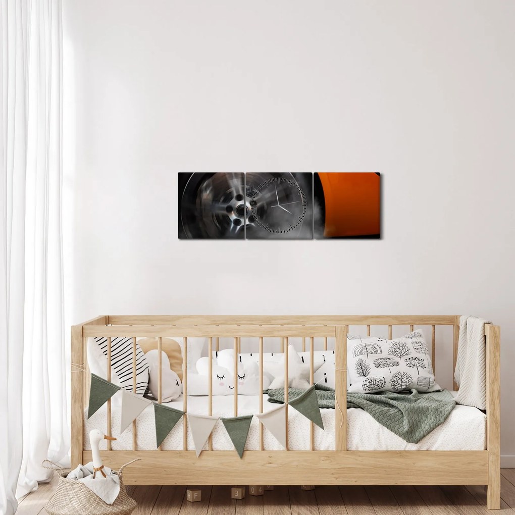 Kép - Narancssárga sportautó (órával) (90x30 cm)