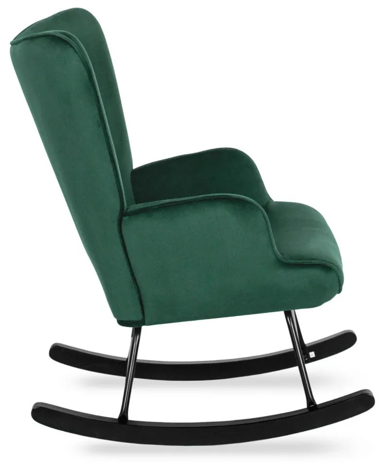 Zöld Hintafotel Bársony Kárpittal. ELIS