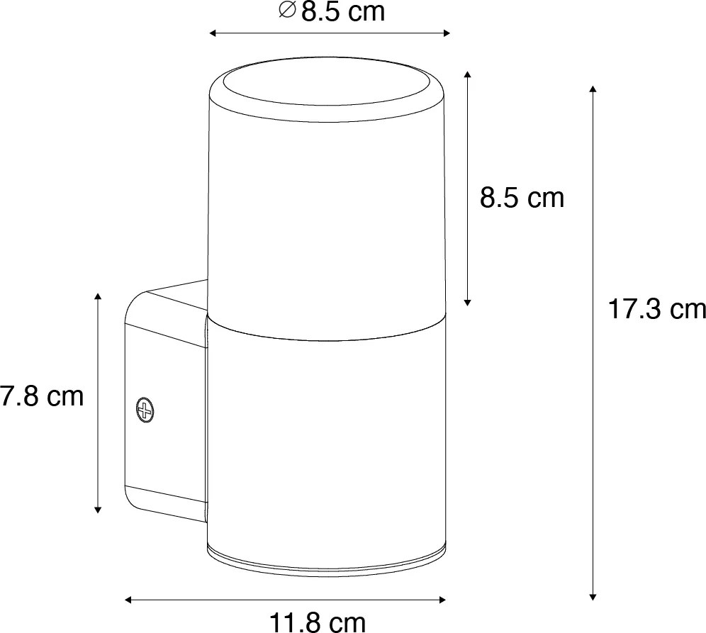Modern kültéri fali lámpa fehér opálbúrával IP44 - Odense