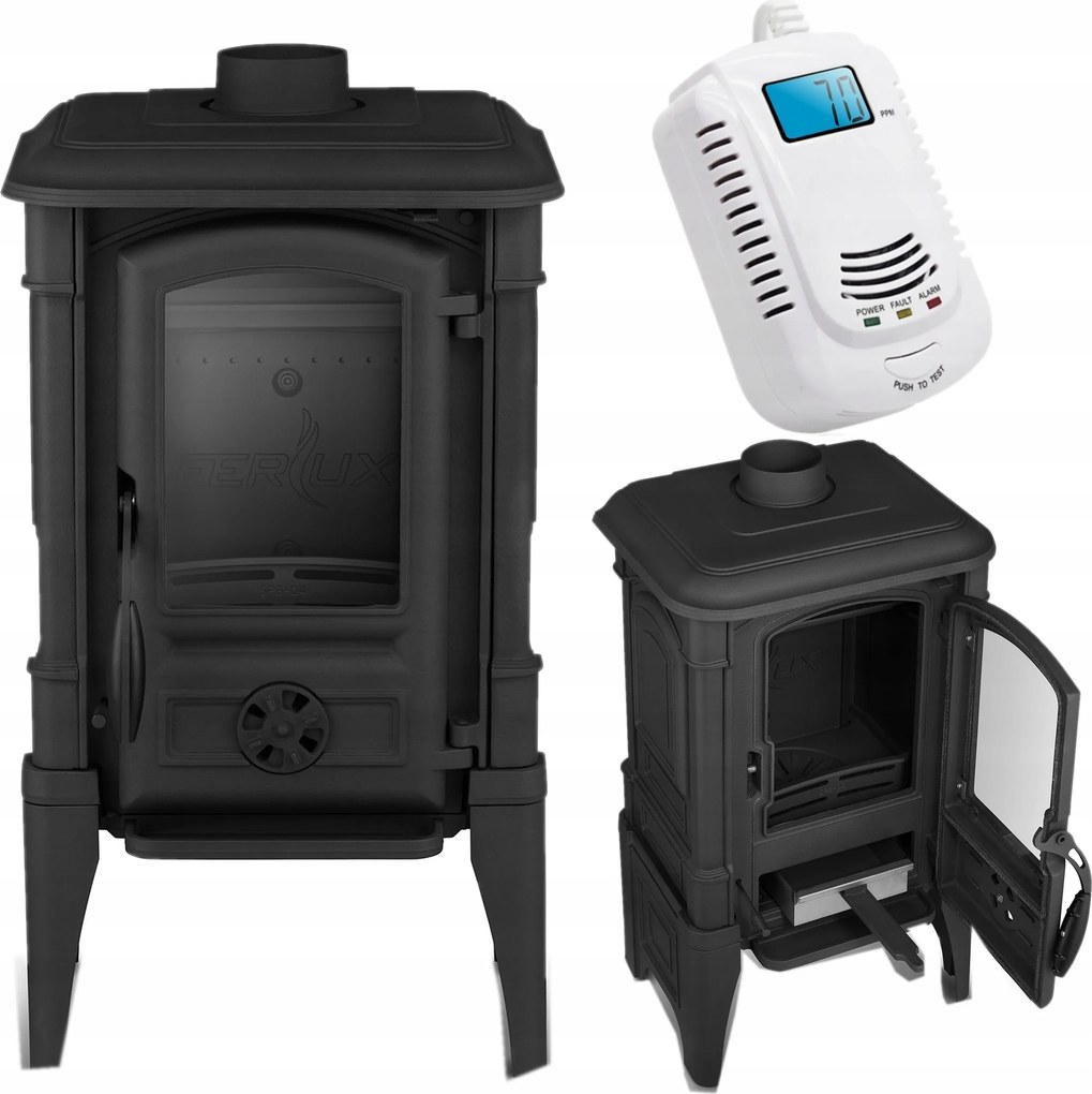 Kecske kályha öntöttvas kandalló Ferguss 10,4KW 100m2 120mm ÖkoDesign