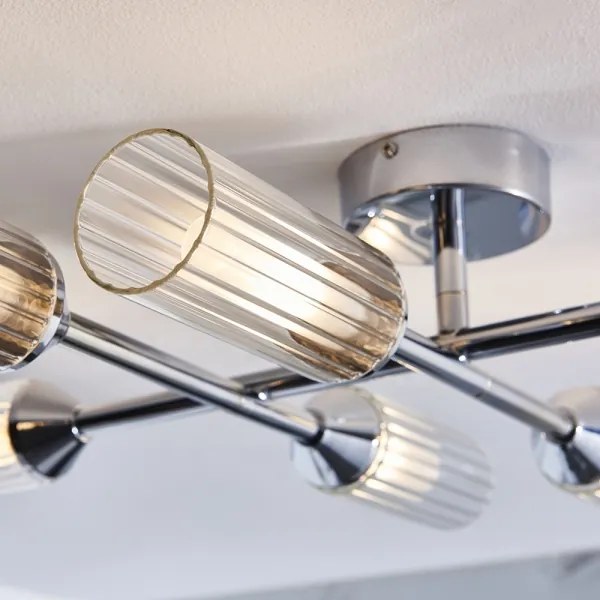 Endon 95045 - Fürdőszobai felületre szerelhető csillár NATORI 6xG9/3W/230V IP44 fényezett króm