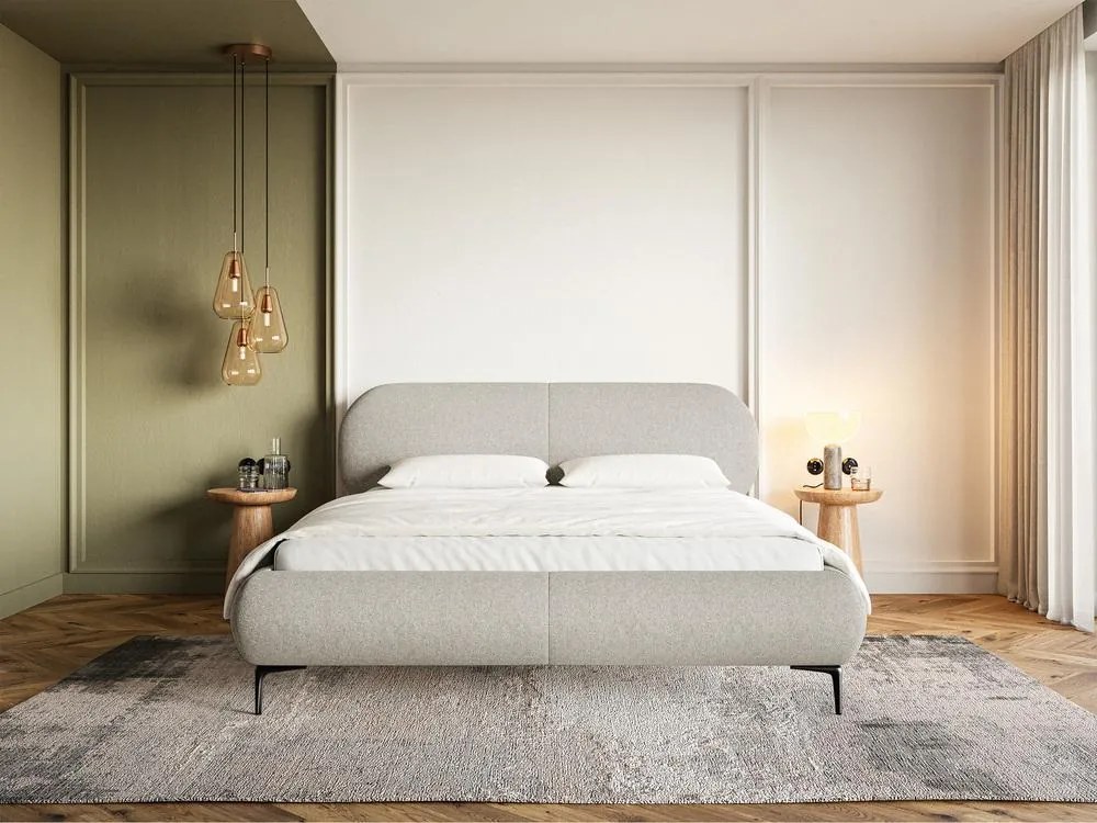 Franciaágy 180 cm Octave 180B (ágyráccsal) (világosszürke + fekete). Akció -15%. 1099978