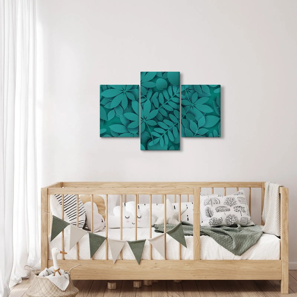 Kép - Türkiz levelek (90x60 cm)