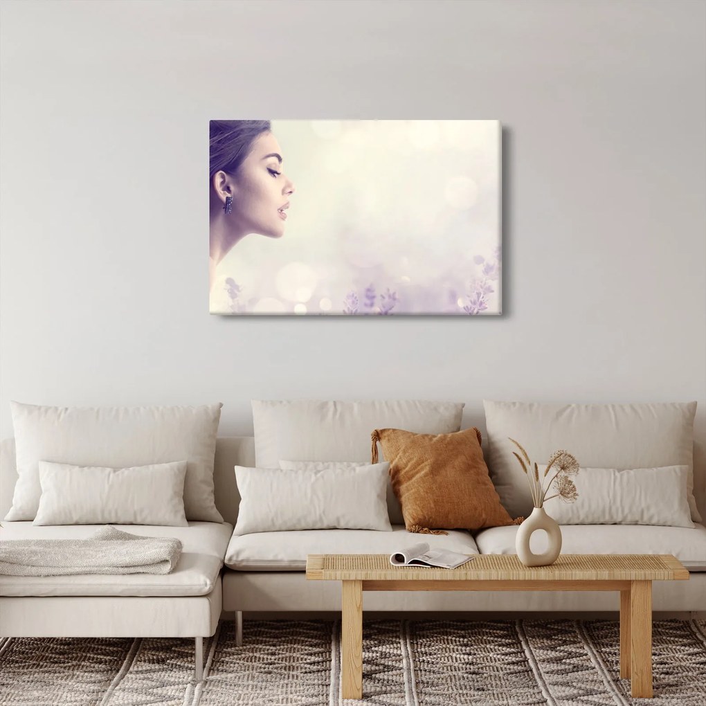 Levendulás nő képe (90x60 cm)