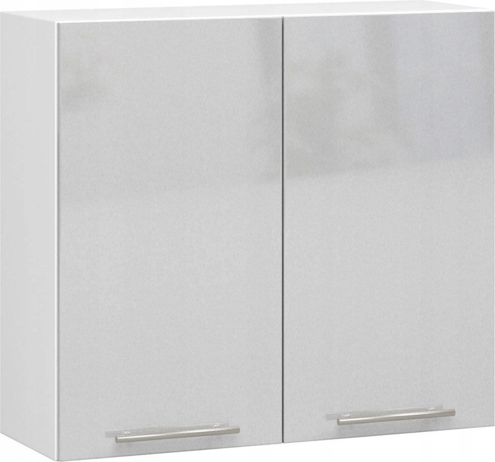 Akasztós Konyhaszekrény Olivia W80 H720 Fehér-metál Fényes Akd
