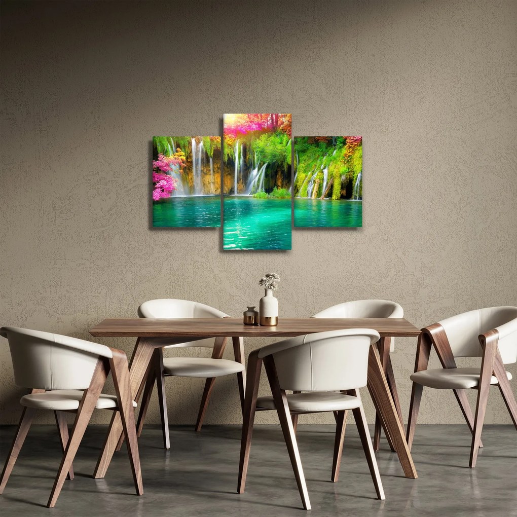 Kép - vízesés, Plitvicei-tavak, Horvátország (90x60 cm)