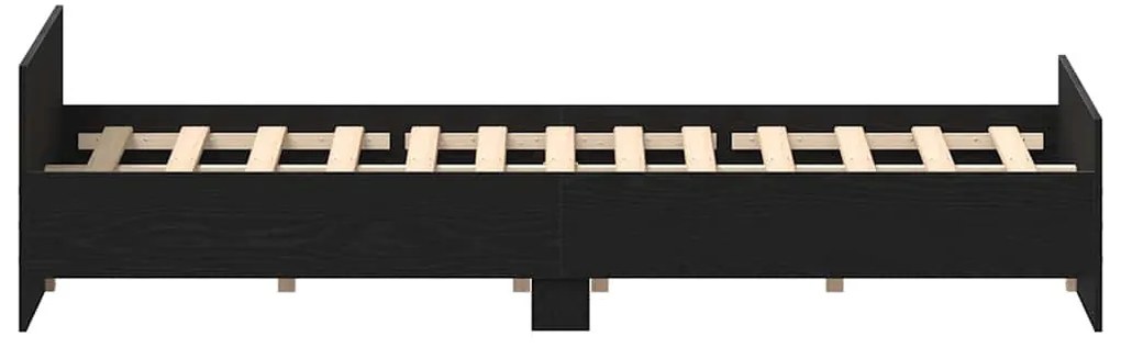 fekete tölgy színű szerelt fa ágykeret matrac nélkül 120x190 cm