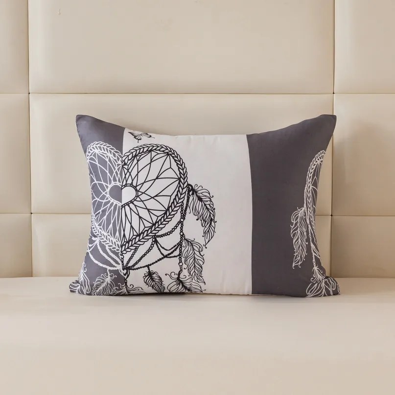 Mikroszálas párnahuzat TIRSO 70x90 cm, szürke-fehér