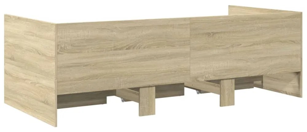 sonoma tölgy kanapéágy fiókkal matrac nélkül 75x190 cm
