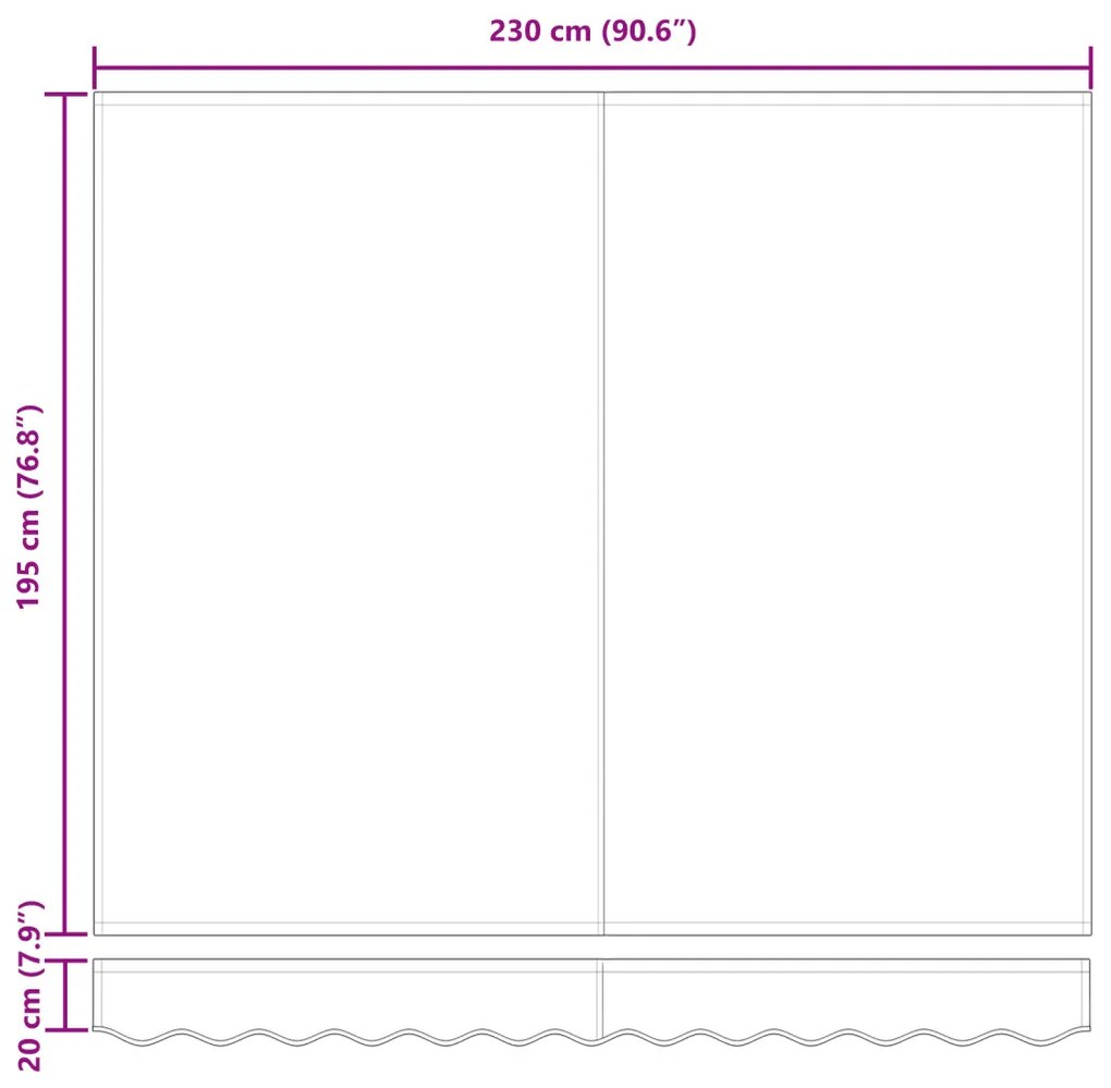 Napellenző Csere Szövet 2.5x2 m-es Kerethez Többszínű Csíkkal