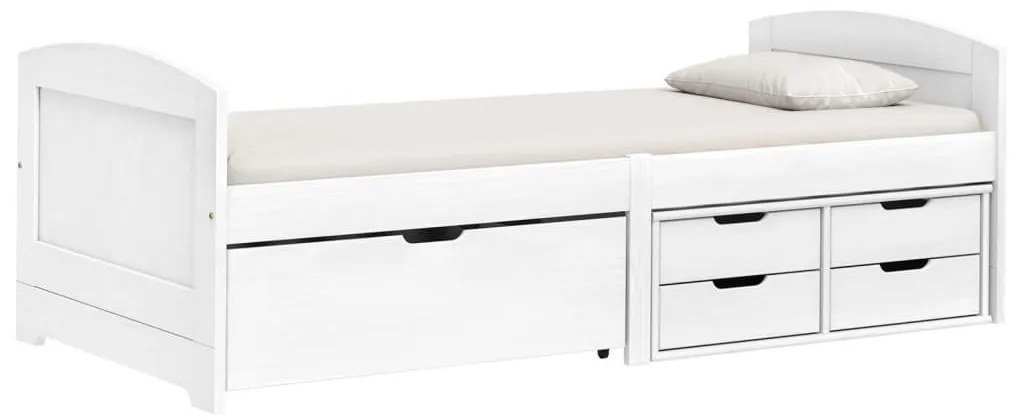 IRUN fehér tömör fenyőfa kanapéágy 5 fiókkal 90 x 200 cm