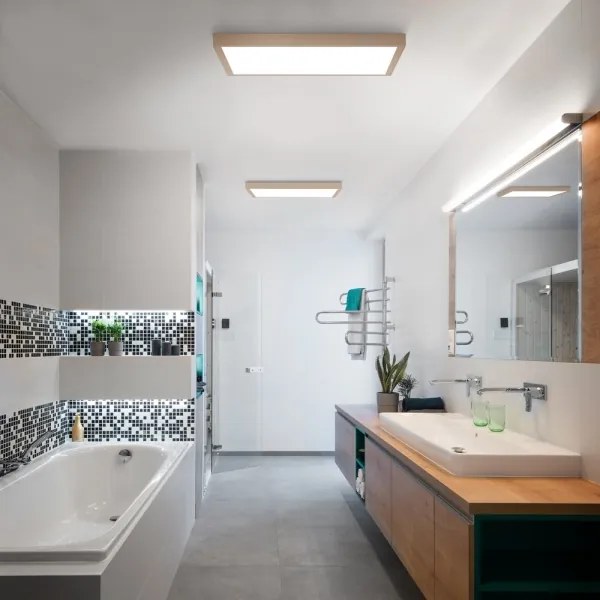 Brilagi -LED fürdőszobai mennyezeti lámpa FRAME LED/50W/230V 60x60 cm IP44 bézs