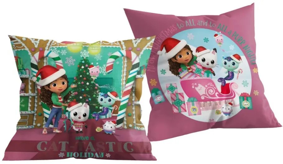 Gabi babaháza Cat-tastic Holiday Karácsonyi párna, díszpárna 40x40 cm