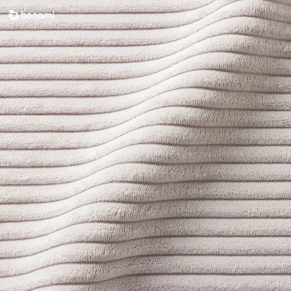 Bézs kárpitozott ágyneműtartós franciaágy ágyráccsal 160x200 cm Mattis Cord – Meise Möbel