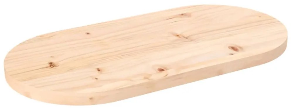 tömör fenyőfa ovális asztallap 70 x 35 x 2,5 cm