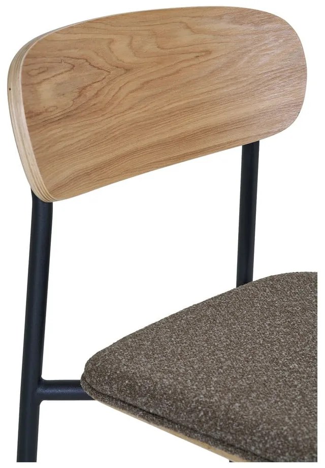 Fekete-barna rakásolható bárszék kőrisfa dekorral (ülésmagasság 66 cm) Estepona – House Nordic