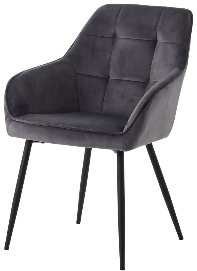 Szürke kárpitozott karfás étkezőfotel szett 2 db-os Nolan Square – Unique Furniture