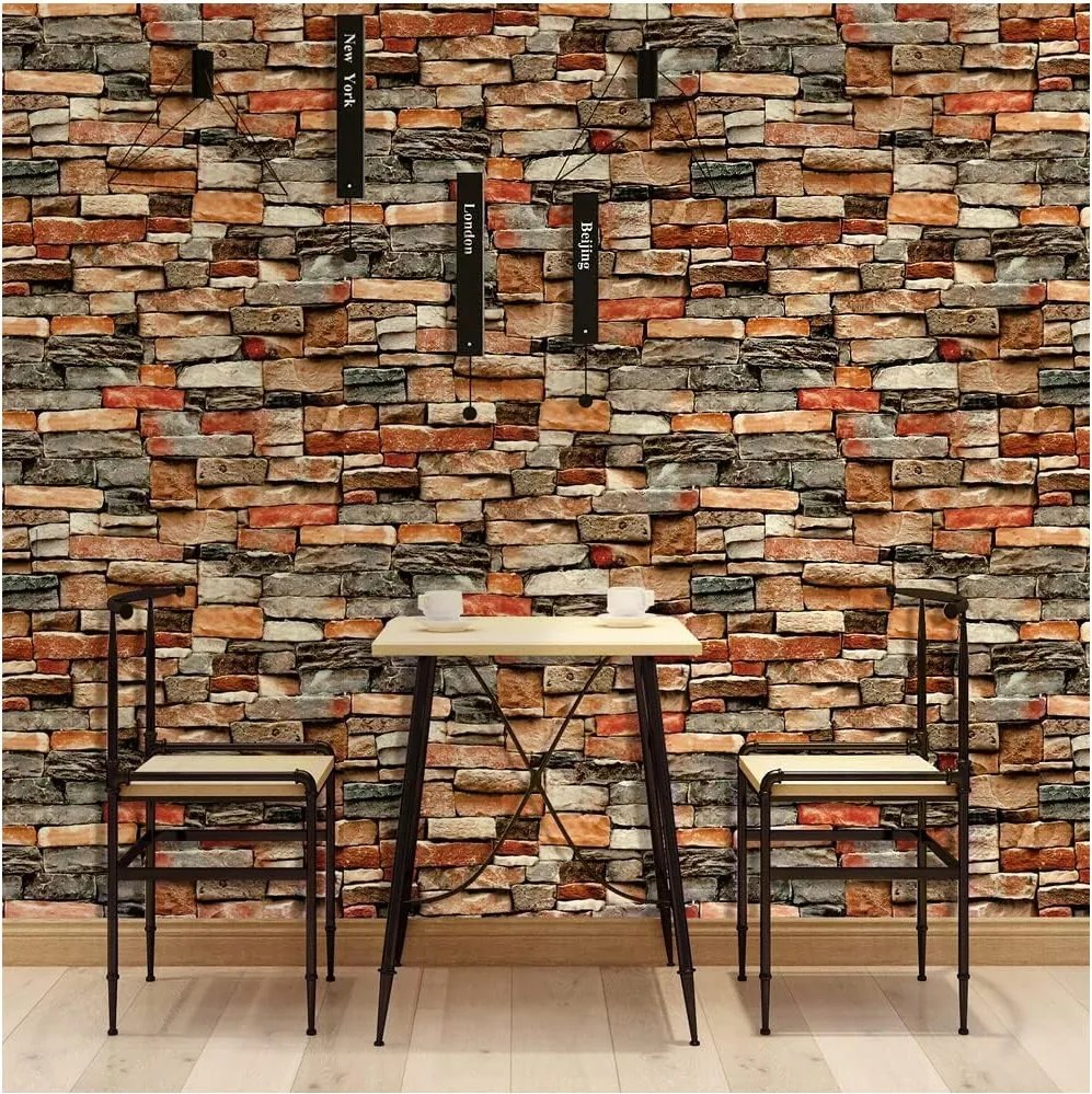 Öntapadós Tapéta Tégla 3D Furnér 45cm x 10m