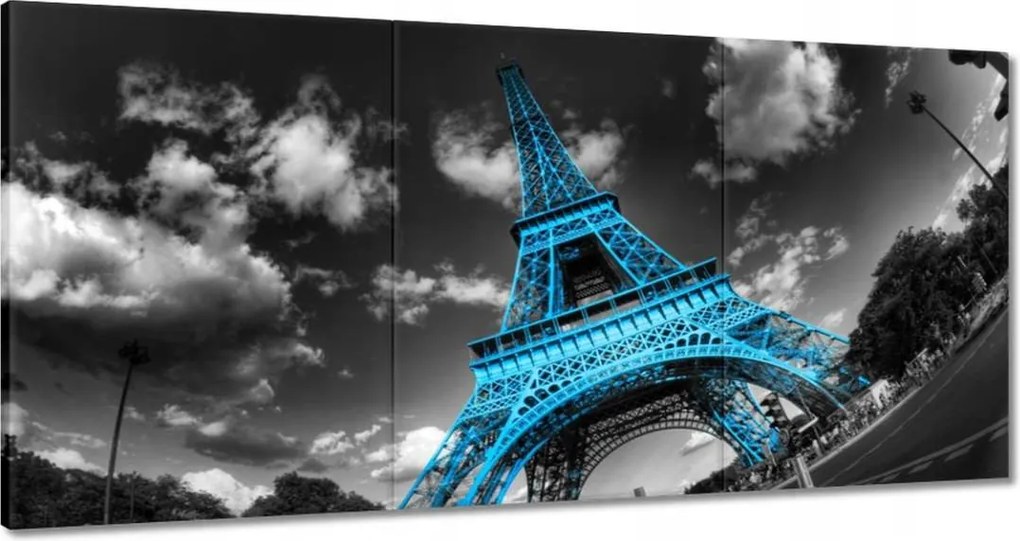 Vászonkép 60x30 Türkiz Eiffel-torony