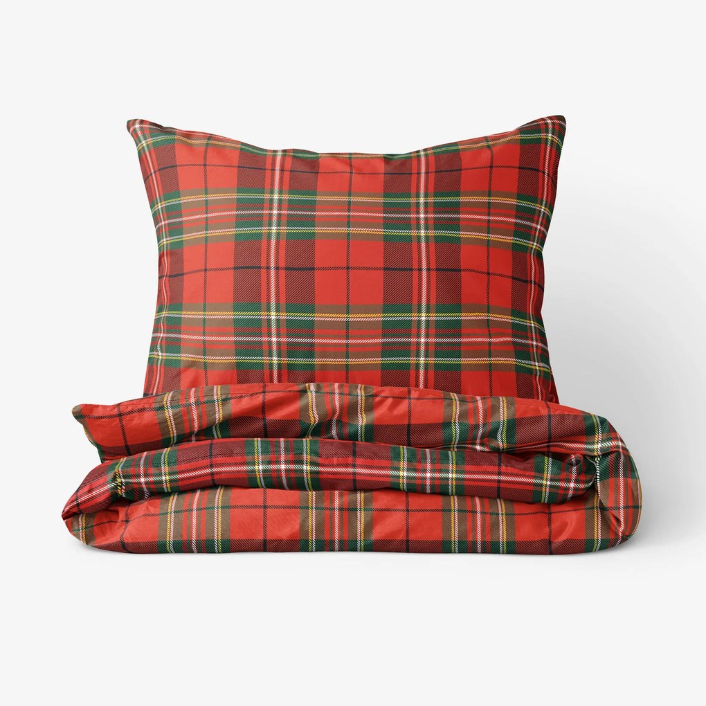 Goldea pamut ágyneműhuzat - piros kockás 140 x 220 és 70 x 90 cm