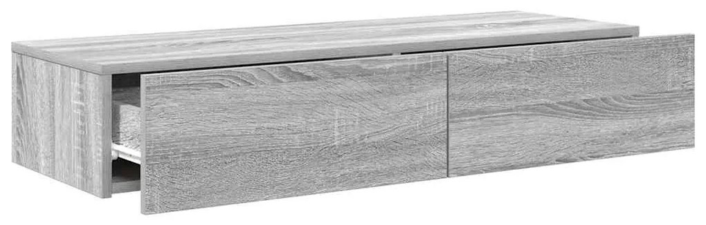 Falipolc fiókokkal szürke sonoma 100x36x19 cm műszaki fa